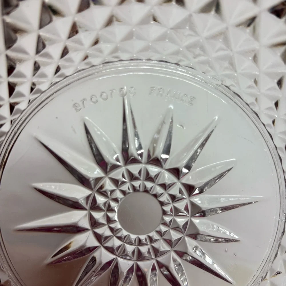 Vintage Arcoroc France Cut Glass Bowl
